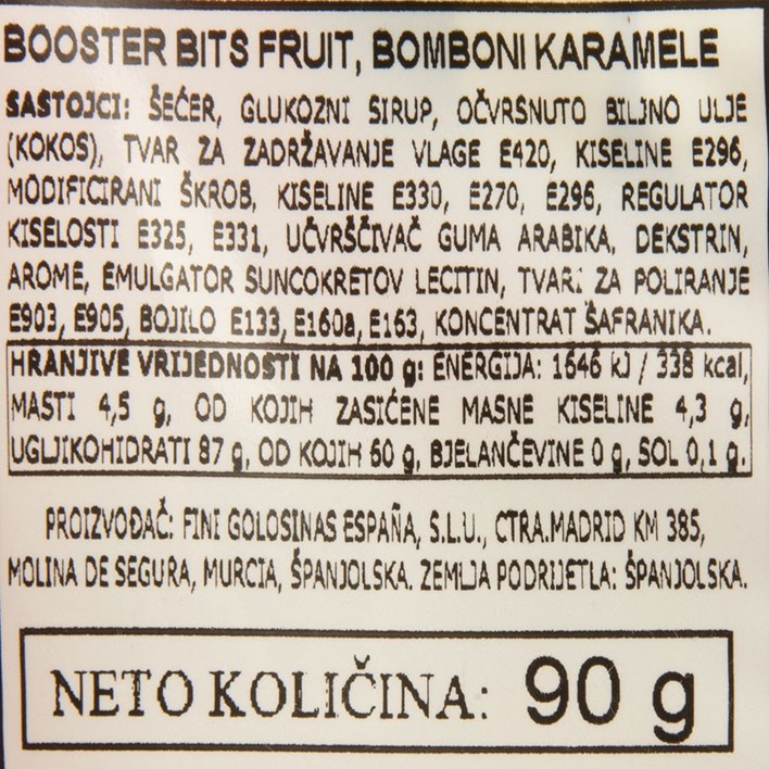 BOMBON FINI BOOSTER FRUIT 90g HURIKAN