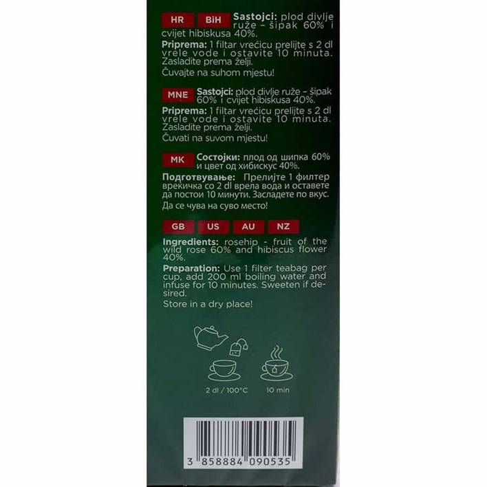 ČAJ FILTER VREĆICA NATURAVITA ŠIPAK 50g ATLANTIC