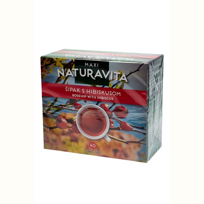 ČAJ FILTER VREĆICA NATURAVITA ŠIPAK S CVIJETOM HIBISKUSA MAXI 100g ATLANTIC