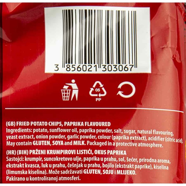 ČIPS CHIO RED PAPRIKA 140g FIBIS