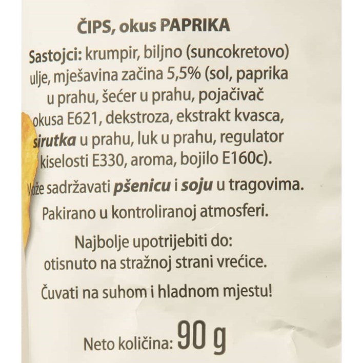 ČIPS ULTRA SNACK PAPRIKA 90g ULTRA