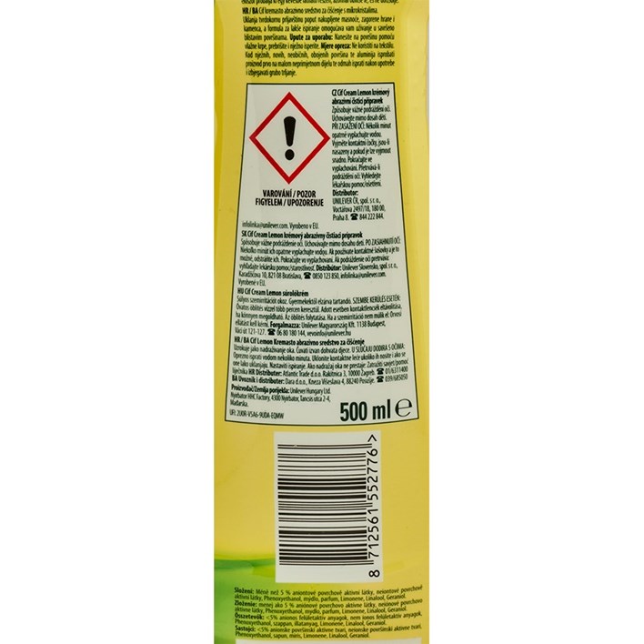 ČISTILO CIF LEMON CREAM 500ML