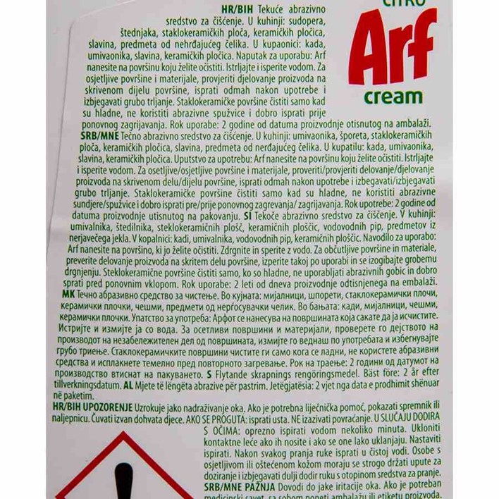 ČISTILO ARF CREAM CITRO 400ml