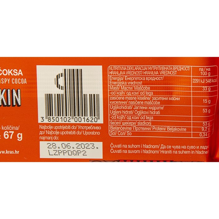 ČOKOLADA ČOKSA CRISPY COCOA 67g KRAŠ