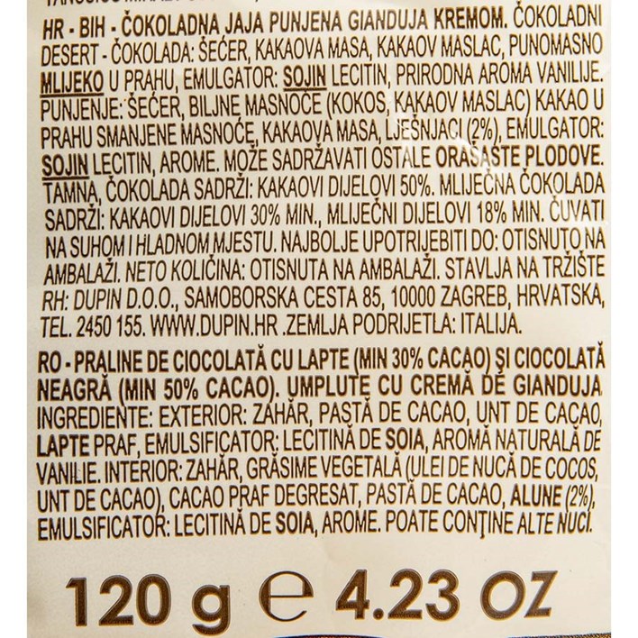 ČOKOLADNA JAJA ASSORTED 120g DUPIN