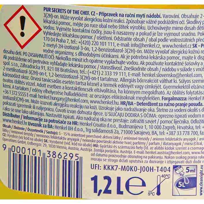 DETERĐENT ZA SUĐE CHEF LEMON 1200ml AWT