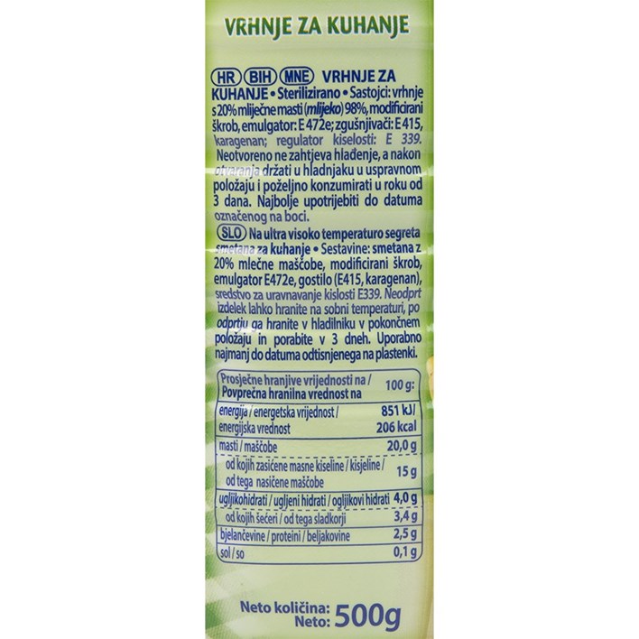 DUKAT VRHNJE ZA KUHANJE 500G 20%