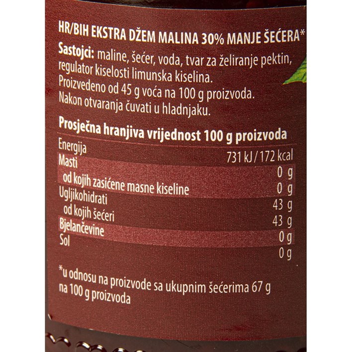 DŽEM EXTRA MALINA 320g PODRAVKA