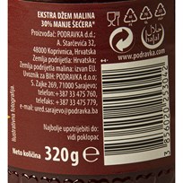 DŽEM EXTRA MALINA 320g PODRAVKA