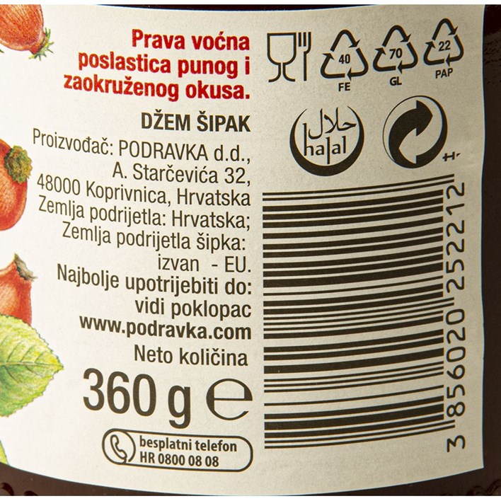 DŽEM ŠIPAK 360g PODRAVKA