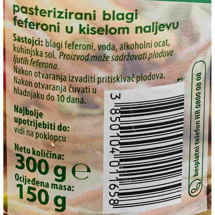 FEFERONI BLAGI 300g PODRAVKA