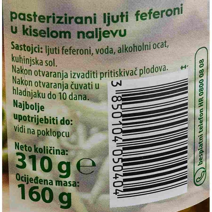 FEFERONI LJUTI 310g PODRAVKA