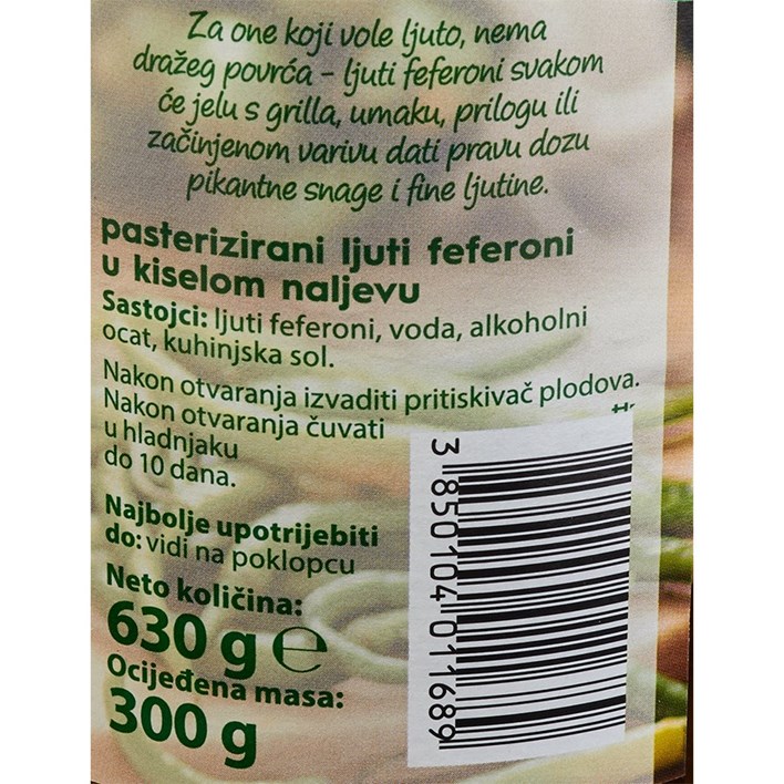 FEFERONI LJUTI 630g PODRAVKA