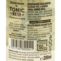 GAZIRANO BEZALKOHOLNO PIĆE THOMAS HENRY TONIC WATER 0,20l G3 SPIRITS