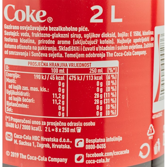 SOK GAZIRANI COCA COLA 2l PVC COCA COLA