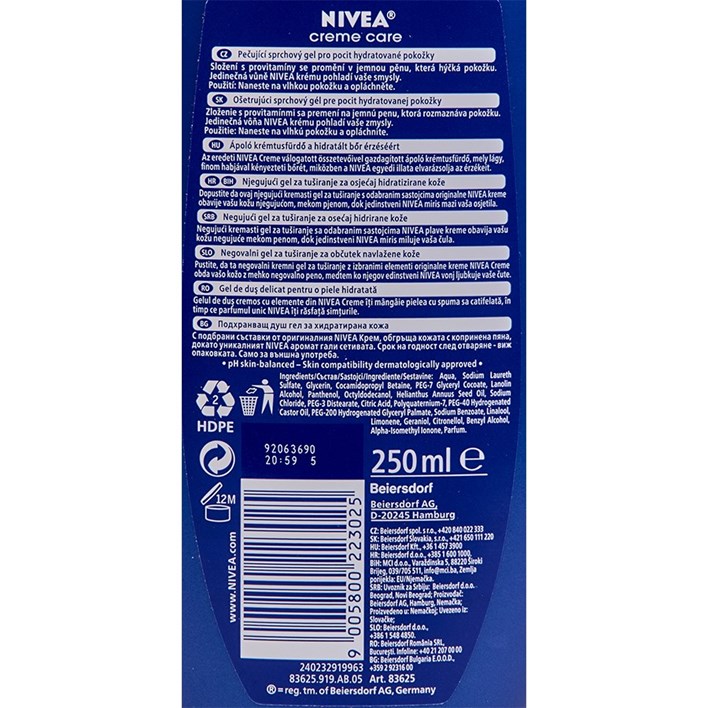 GEL TA TUŠIRANJE NIVEA CREM CARE 250ml ALCA