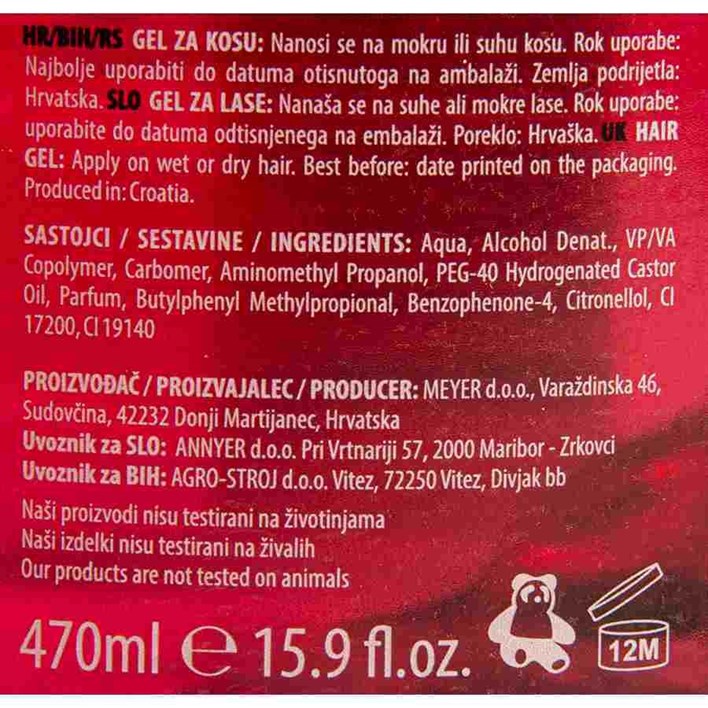 GEL ZA KOSU ANNYER STRONG PINK 470ml MEYER