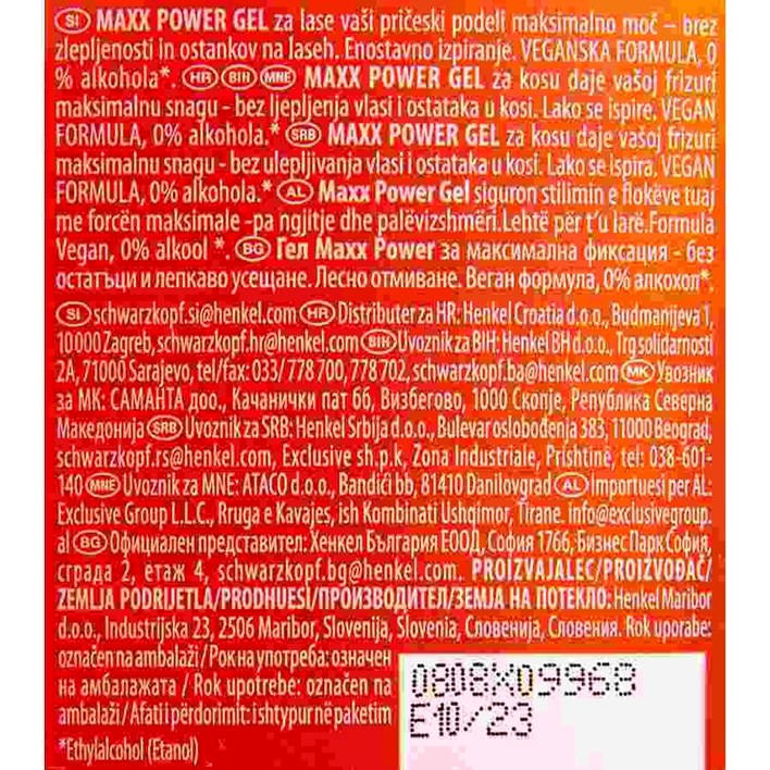 GEL ZA KOSU TAFT MAXX POWER 150ML