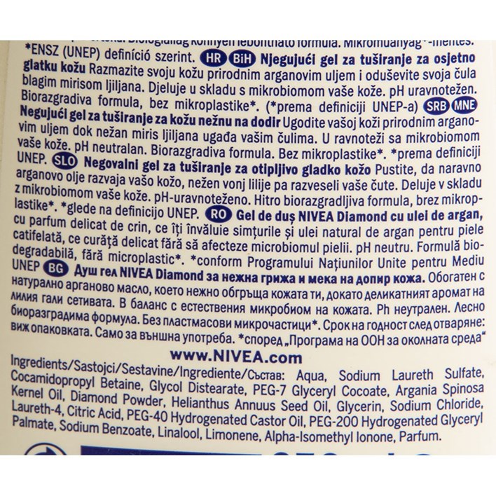 GEL ZA TUŠIRANJE NIVEA DIAMOND 250ml ALCA