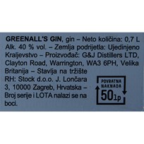 GIN GREENALLS BLUEBERRY 0,7l STOCK