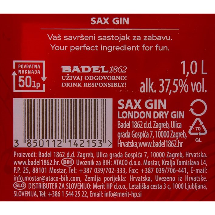GIN SAX ORIGINAL 1l BADEL