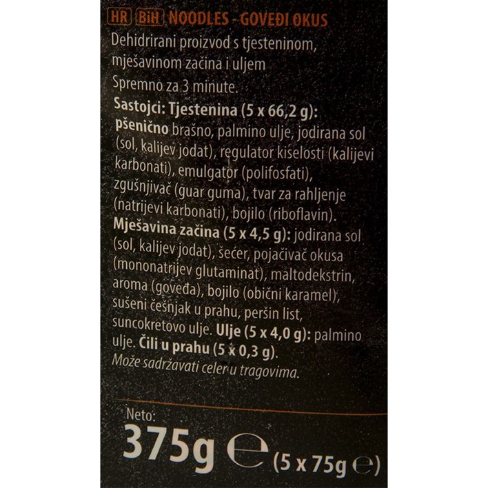 GOTOVO JELO FINI MINI NOODLES GOVEĐI OKUS 375g PODRAVKA