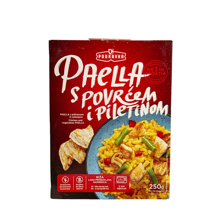 GOTOVO JELO PAELLA S POVRĆEM I PILETINOM 250g PODRAVKA