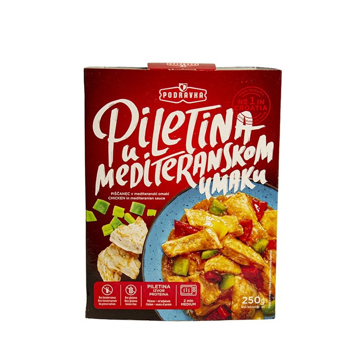 GOTOVO JELO PILETINA U MEDITERANSKOM UMAKU 250g PODRAVKA