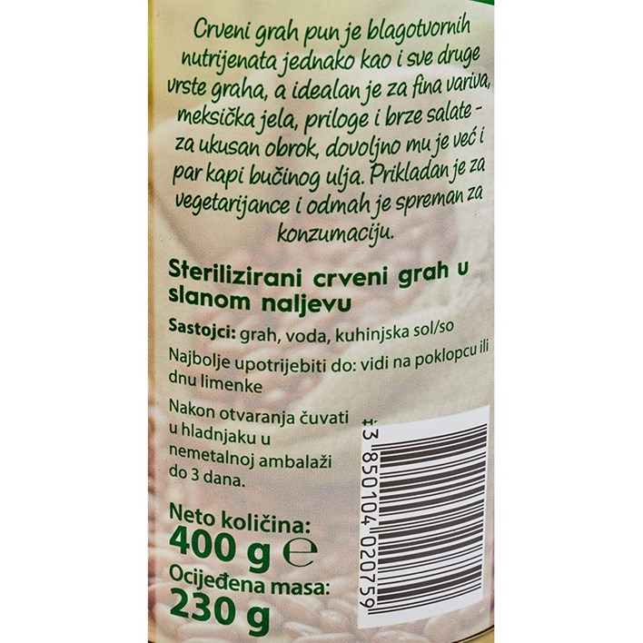 GRAH CRVENI 400g LIMENKA PODRAVKA