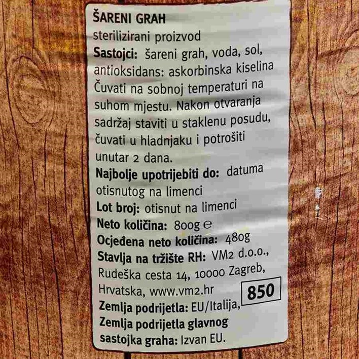 GRAH ŠARENI LARA 800g LIMENKA VM2