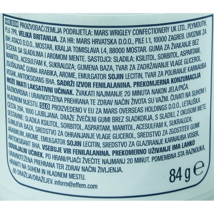 ŽVAKAČA GUMA ORBIT SPEARMINT 84g BOČICA ATLANTIC