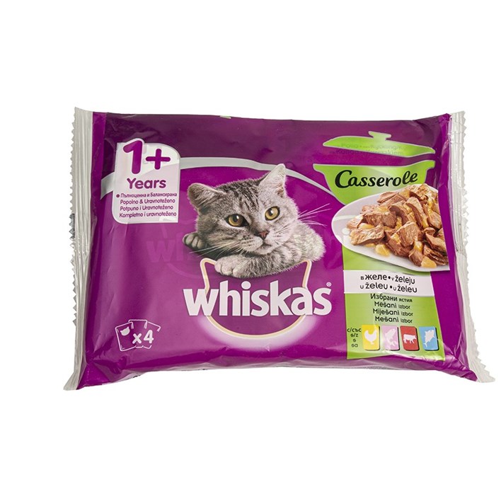 HRANA ZA MAČKE WHISKAS CASSEROLE MIJEŠANA 4X85g