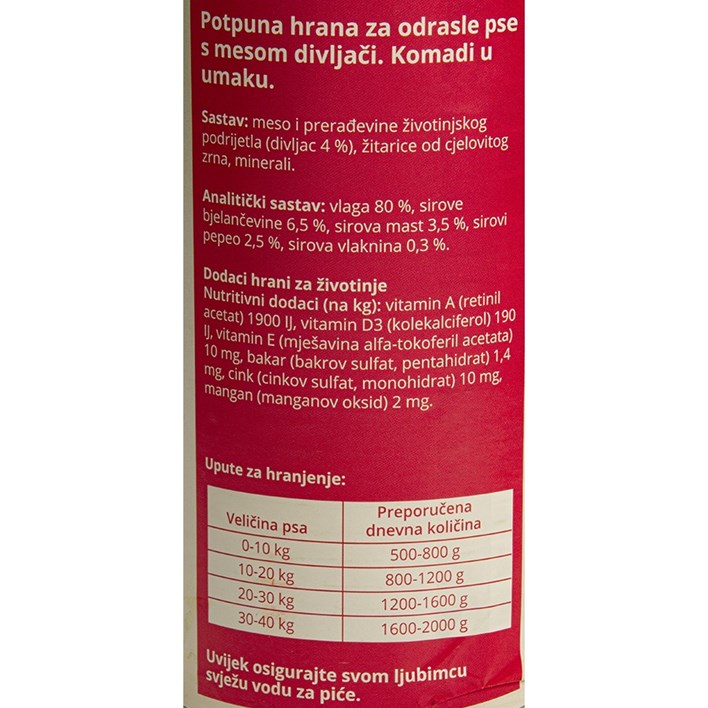 HRANA ZA PSE DIVLJAČ 1240g TOP KAN ULTRA