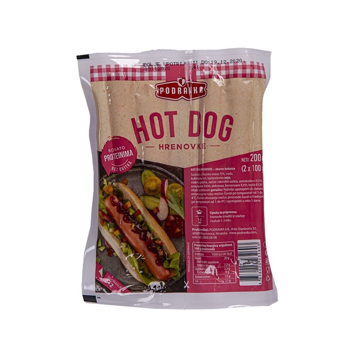 HRENOVKE HOT DOG 200g PODRAVKA