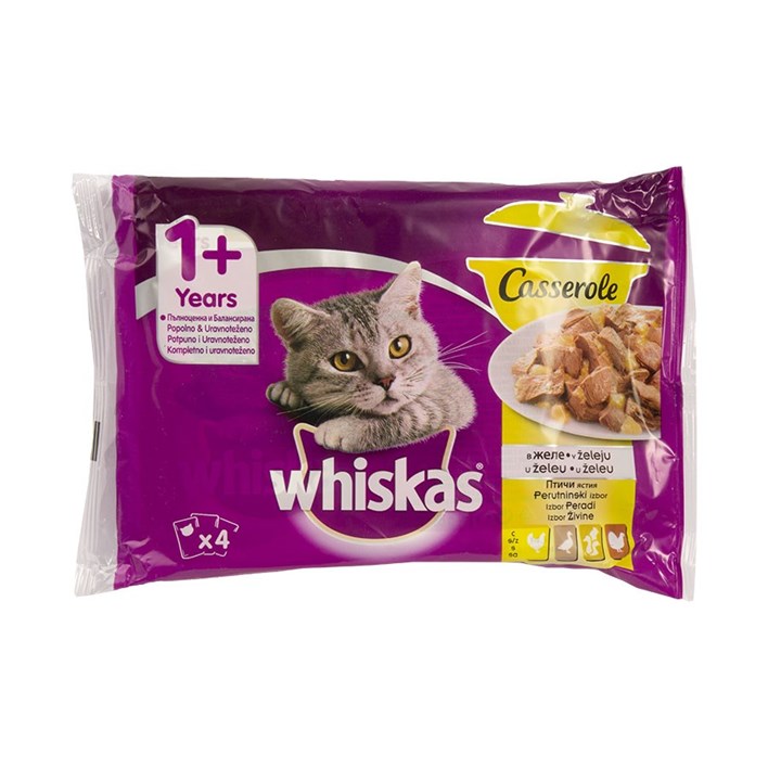 HRANA ZA MAČKE WHISKAS CASSEROLE PERAD 4X85g