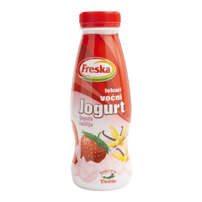 JOGURT TEKUĆI FRESKA JAGODA VANILIJA 330g VINDIJA