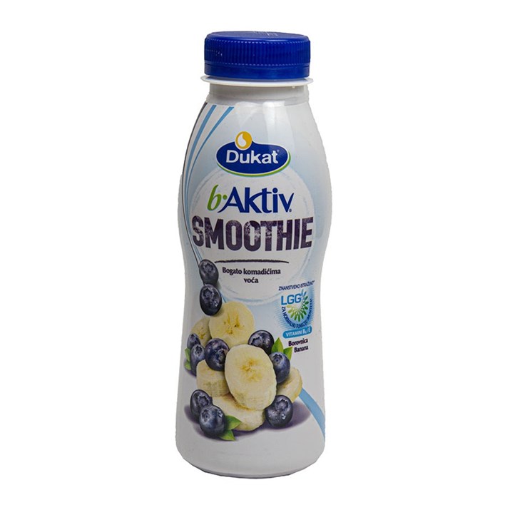 JOGURT B.AKTIV LGG SMOOTHIE BOROVNICA BANANA 330g DUKAT