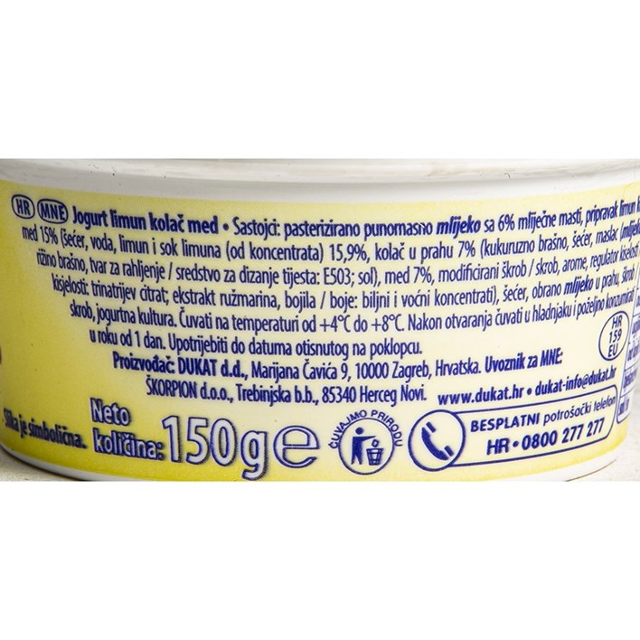 JOGURT DUKATOS LIMUN KOLAČ MED 150g DUKAT