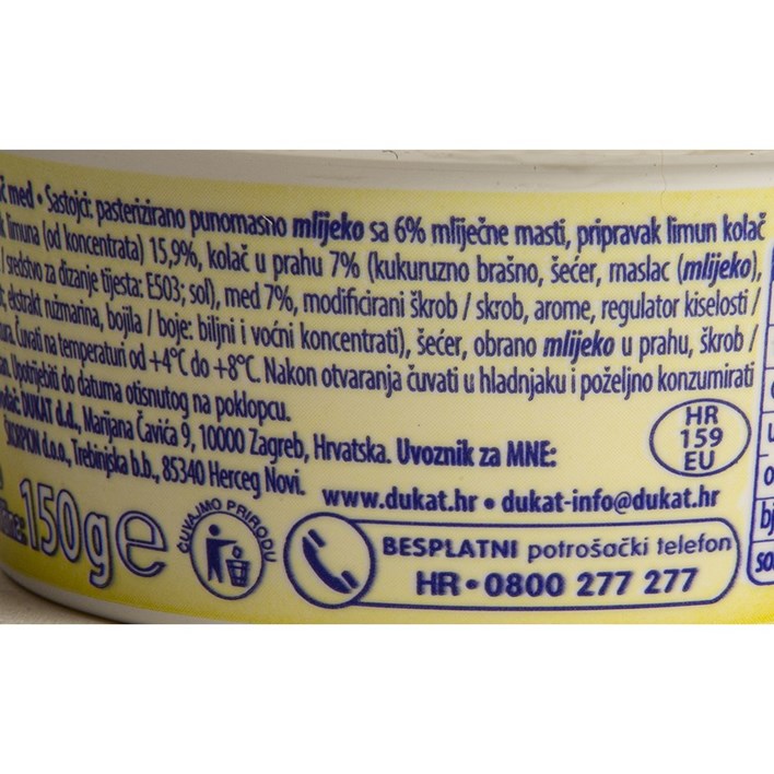 JOGURT DUKATOS LIMUN KOLAČ MED 150g DUKAT