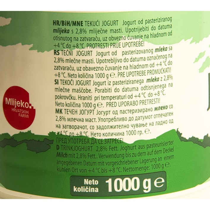 JOGURT TEKUĆI 2,8%mm 1kg VINDIJA