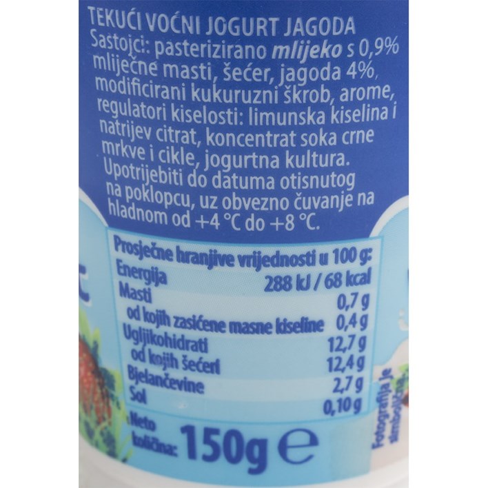 JOGURT VOĆNI DOMAĆA KRAVICA JAGODA 150g VINDIJA ULTRA