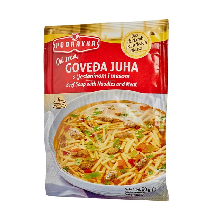 JUHA GOVEĐA S TJESTENINOM I MESOM 60g PODRAVKA