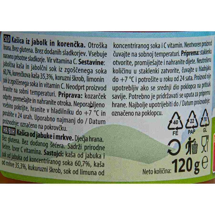 KAŠICA FRUTEK JABUKA MRKVA 120g ALCA