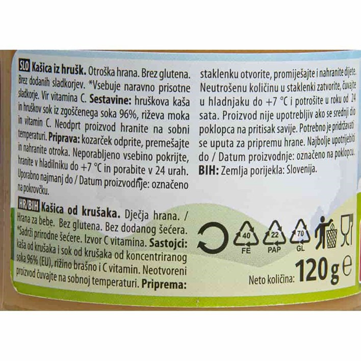 KAŠICA FRUTEK KRUŠKA 120g ALCA