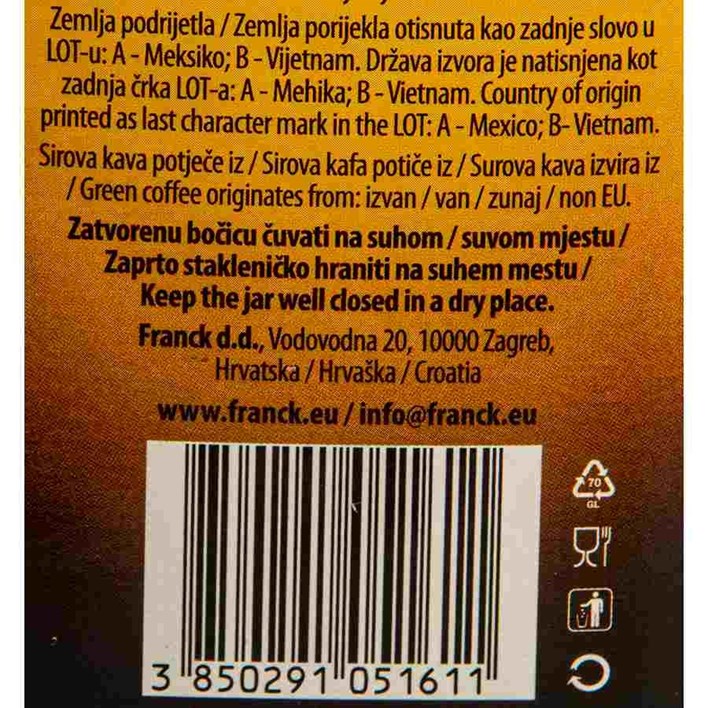 KAVA INSTANT GOLD 200g FRANCK