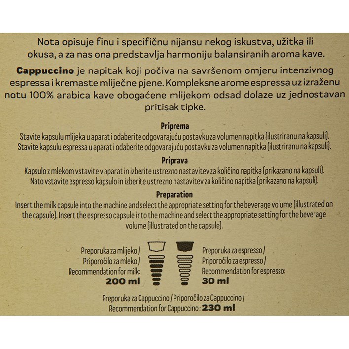 KAVA NOTA KAPSULE CAPPUCCINO 192g FRANCK