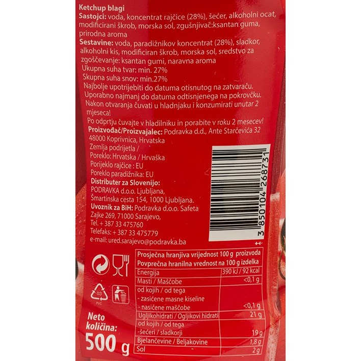 KETCHUP BLAGI 500g PODRAVKA