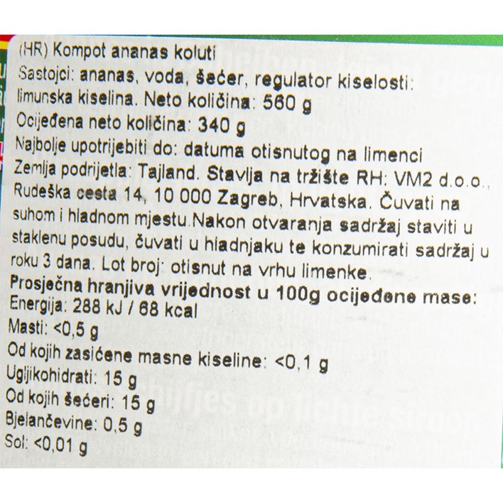 KOMPOT ANANAS KOLUTIĆI 560g VM2