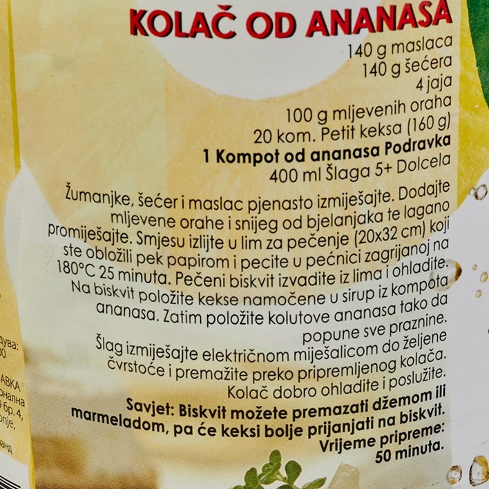 KOMPOT ANANAS KOLUTOVI LIGHT 850g PODRAVKA