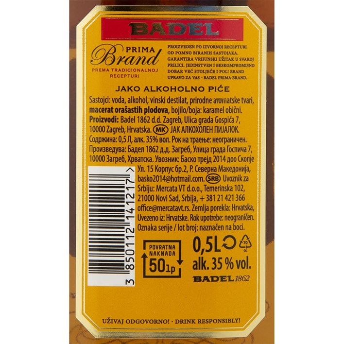 KONJAK PRIMA BRANDY 0,5l BADEL